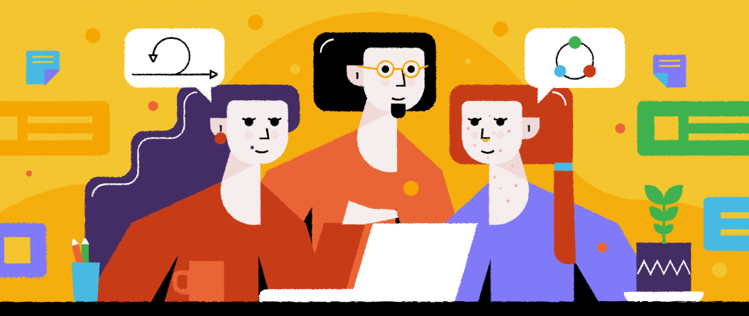 agile i lean zespoły pracują nad ux ilustracja